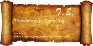 Thuránszky Sarolta névjegykártya